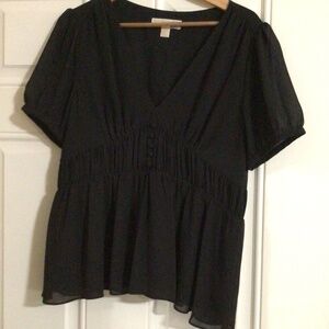 Michael Kors L Women’s Chiffon Peplum Blouse